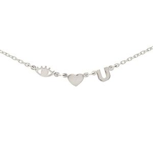 Bing Bang Silver Eye Heart U Necklace